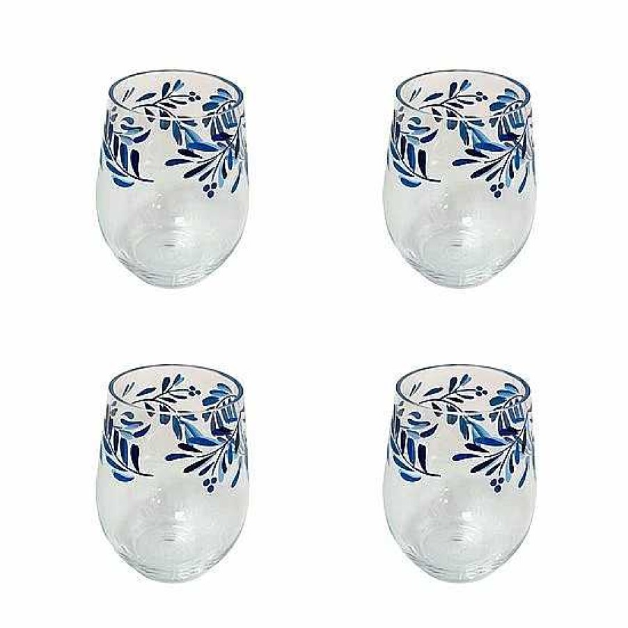 New Food Network™ Food Network 4-Pc. Mediterranean Acrylic Stemless Wine Glass Set