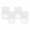 Clearance Food Network™ Food Network 4-Pc. Clear Textured Acrylic Stemless Wine Glass Set