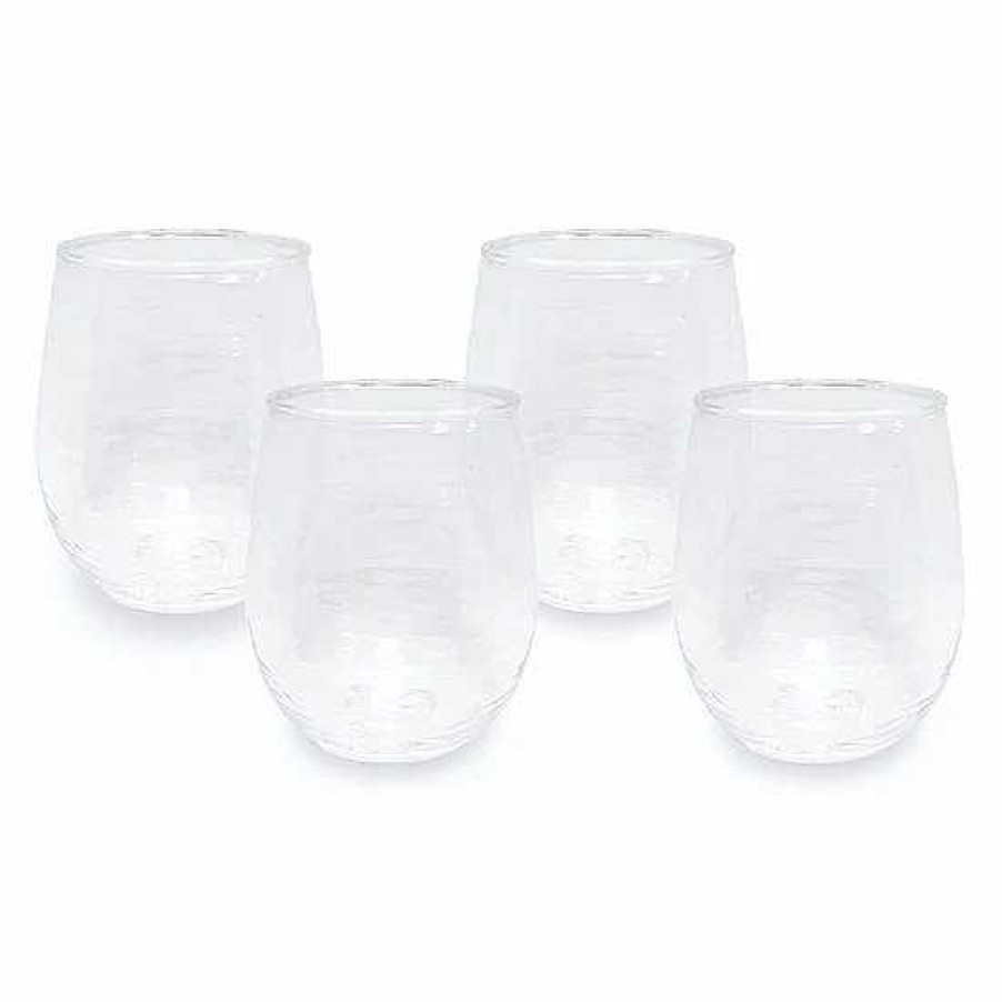 Clearance Food Network™ Food Network 4-Pc. Clear Textured Acrylic Stemless Wine Glass Set