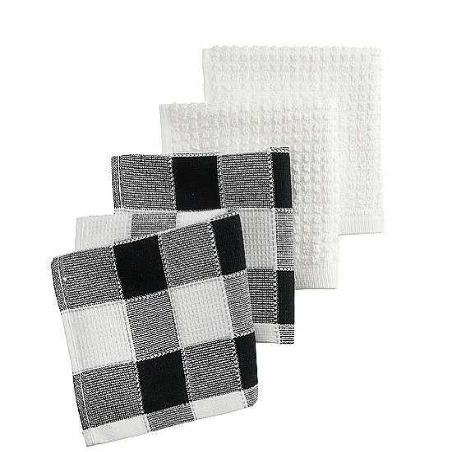 Hot Food Network™ Food Network Black & White Buffalo Check Dishcloth 4-Pk.