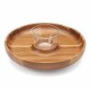 Wholesale Food Network™ Food Network Acacia Wood Lazy Susan Chip & Dip Tray Set