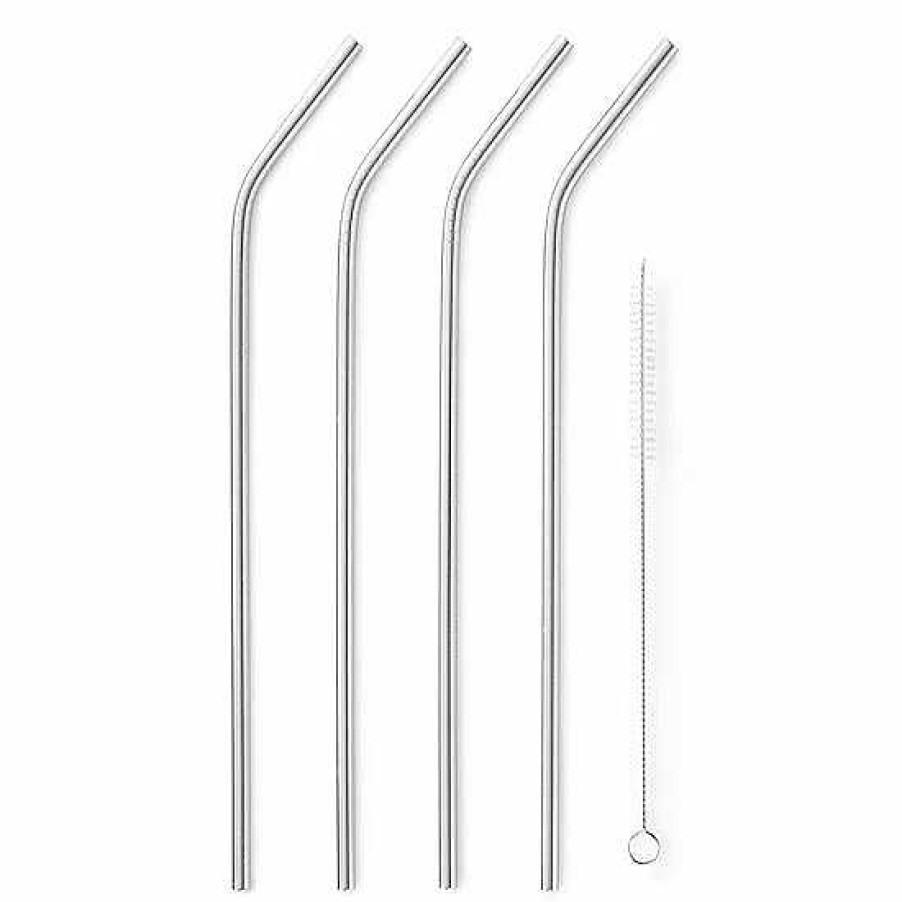 New Food Network™ Food Network 5-Pc. Stainless Steel Reusable Straw & Cleaning Brush Set